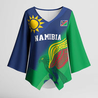 Namibia Rugby Custom Kimono Sleeve Blouse Welwitschias African Fish Eagle - Wonder Print Shop