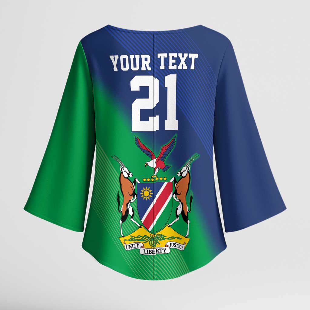 Namibia Rugby Custom Kimono Sleeve Blouse Welwitschias African Fish Eagle - Wonder Print Shop
