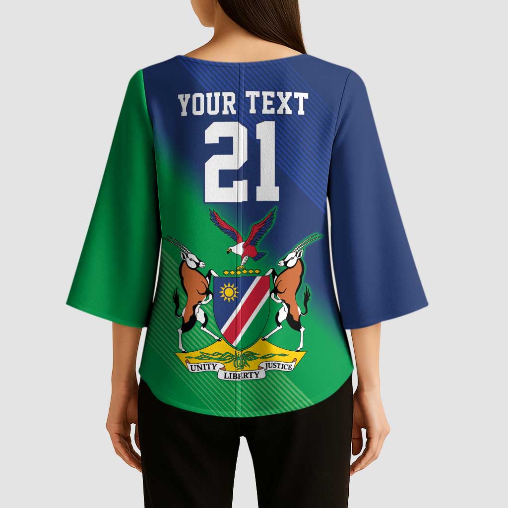 Namibia Rugby Custom Kimono Sleeve Blouse Welwitschias African Fish Eagle - Wonder Print Shop