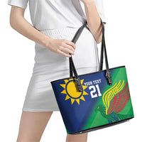 Namibia Rugby Custom Leather Tote Bag Welwitschias African Fish Eagle - Wonder Print Shop