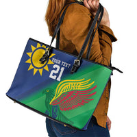 Namibia Rugby Custom Leather Tote Bag Welwitschias African Fish Eagle - Wonder Print Shop