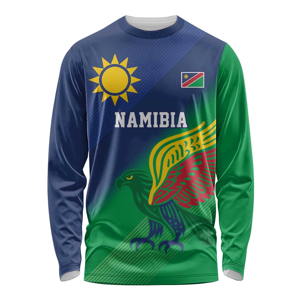 Namibia Rugby Custom Long Sleeve Shirt Welwitschias African Fish Eagle - Wonder Print Shop