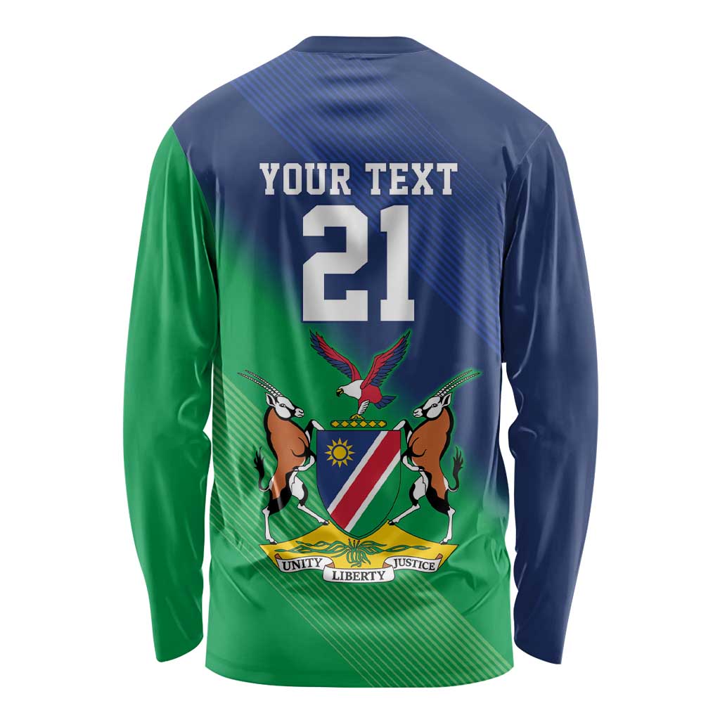 Namibia Rugby Custom Long Sleeve Shirt Welwitschias African Fish Eagle - Wonder Print Shop