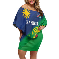 Namibia Rugby Custom Off Shoulder Short Dress Welwitschias African Fish Eagle - Wonder Print Shop