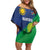 Namibia Rugby Custom Off Shoulder Short Dress Welwitschias African Fish Eagle - Wonder Print Shop