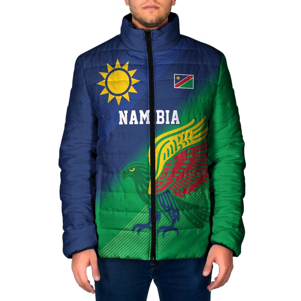 Namibia Rugby Custom Padded Jacket Welwitschias African Fish Eagle - Wonder Print Shop