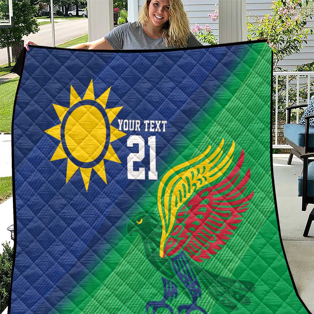 Namibia Rugby Custom Quilt Welwitschias African Fish Eagle - Wonder Print Shop