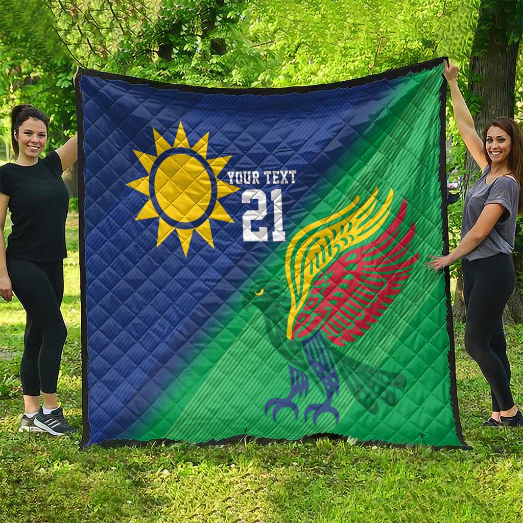 Namibia Rugby Custom Quilt Welwitschias African Fish Eagle - Wonder Print Shop