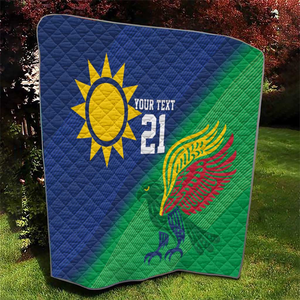 Namibia Rugby Custom Quilt Welwitschias African Fish Eagle - Wonder Print Shop