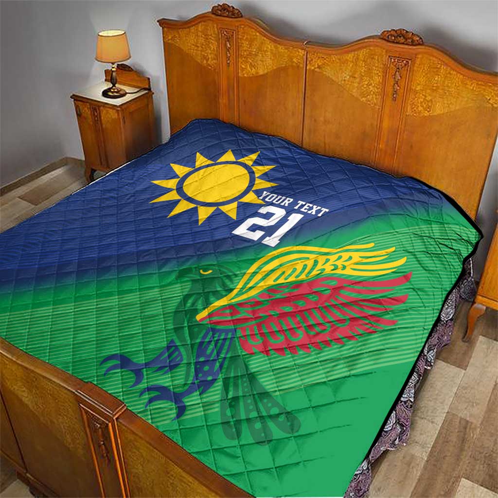 Namibia Rugby Custom Quilt Welwitschias African Fish Eagle - Wonder Print Shop