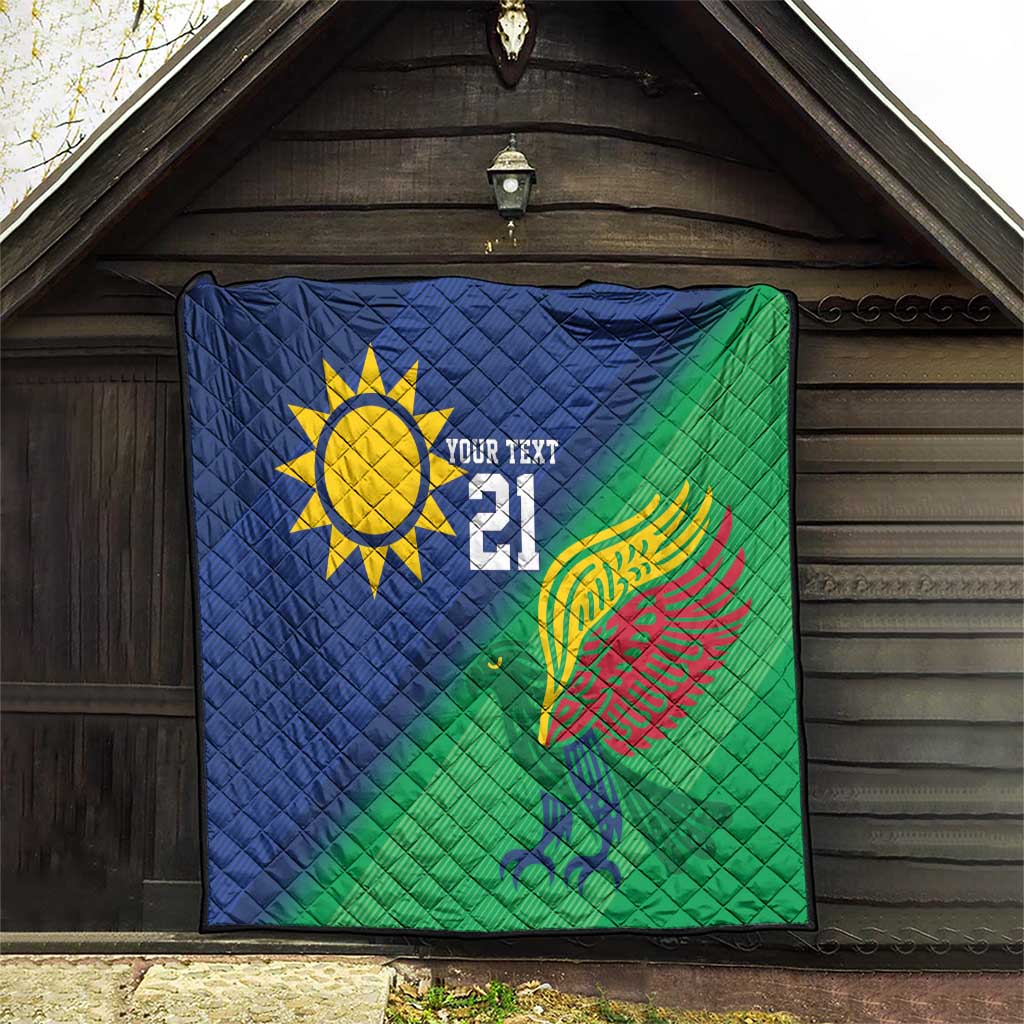 Namibia Rugby Custom Quilt Welwitschias African Fish Eagle - Wonder Print Shop