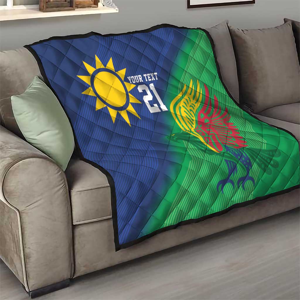 Namibia Rugby Custom Quilt Welwitschias African Fish Eagle - Wonder Print Shop