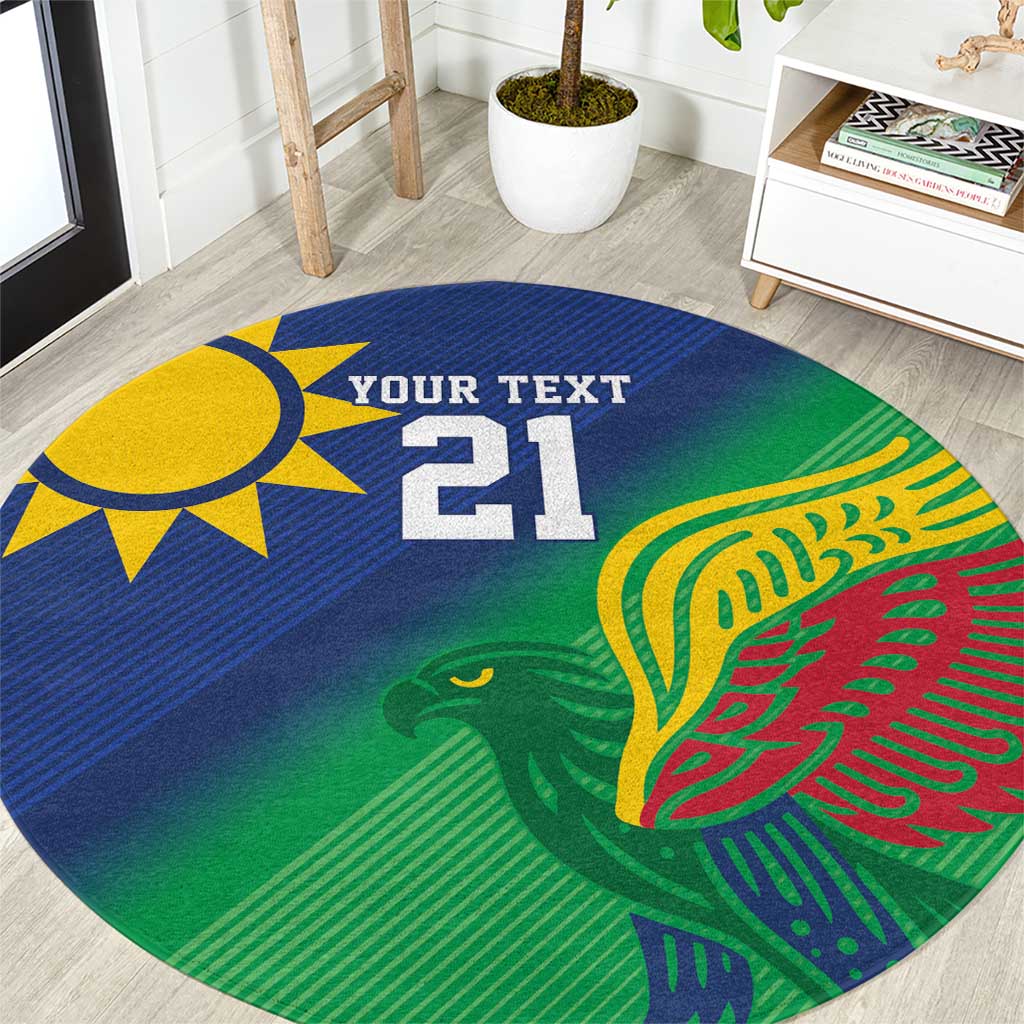 Namibia Rugby Custom Round Carpet Welwitschias African Fish Eagle - Wonder Print Shop