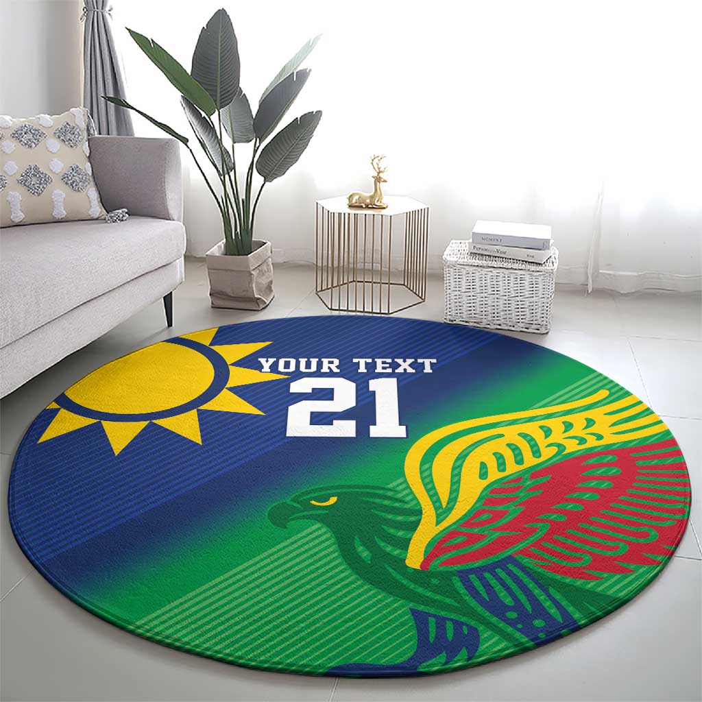 Namibia Rugby Custom Round Carpet Welwitschias African Fish Eagle - Wonder Print Shop