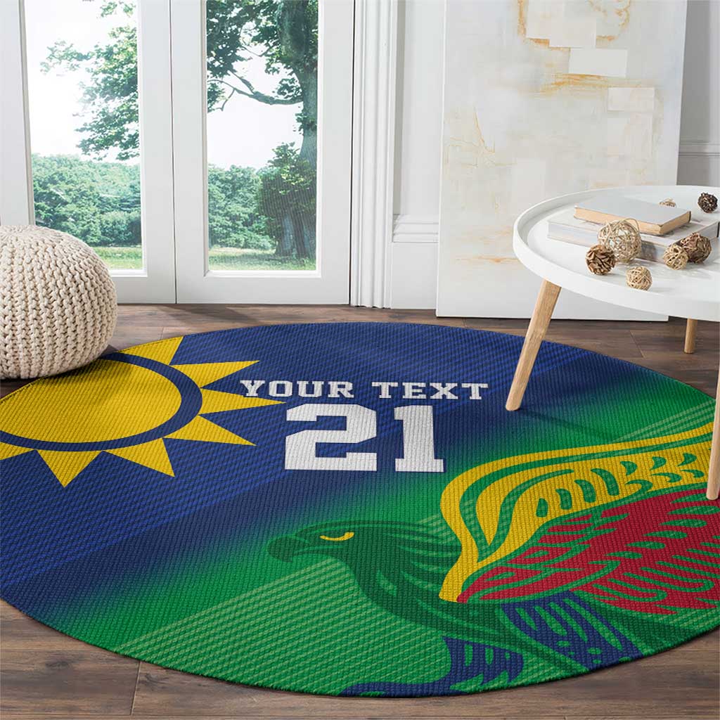 Namibia Rugby Custom Round Carpet Welwitschias African Fish Eagle - Wonder Print Shop