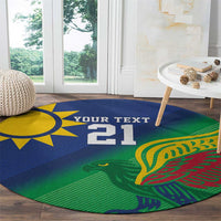 Namibia Rugby Custom Round Carpet Welwitschias African Fish Eagle - Wonder Print Shop