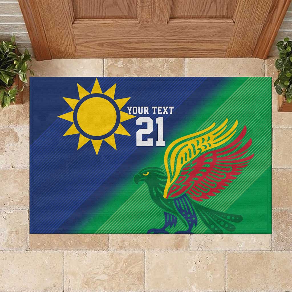 Namibia Rugby Custom Rubber Doormat Welwitschias African Fish Eagle - Wonder Print Shop