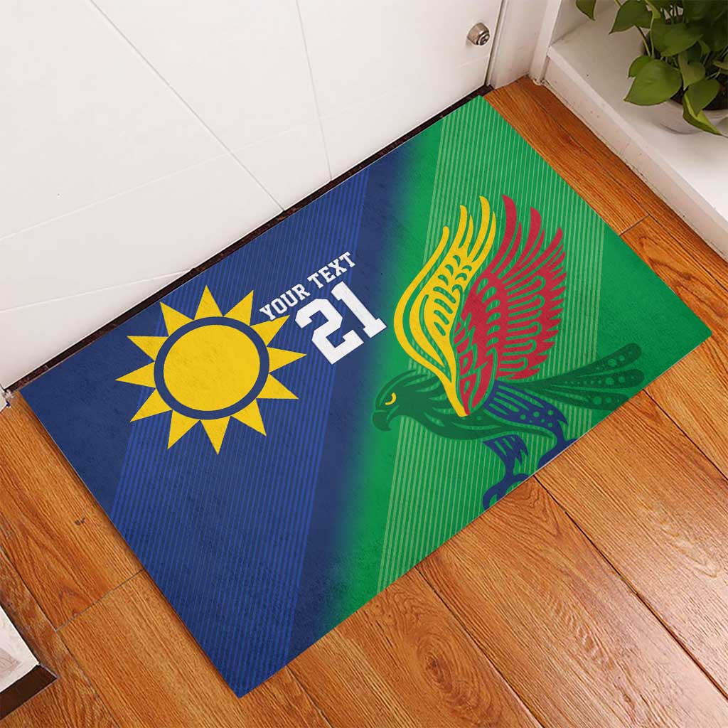 Namibia Rugby Custom Rubber Doormat Welwitschias African Fish Eagle - Wonder Print Shop
