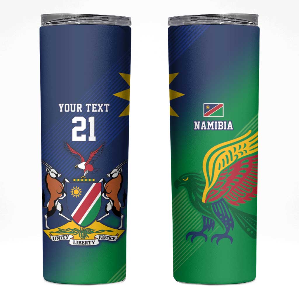 Namibia Rugby Custom Skinny Tumbler Welwitschias African Fish Eagle - Wonder Print Shop