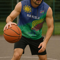 Namibia Rugby Custom Sleeveless Hoodie Welwitschias African Fish Eagle - Wonder Print Shop