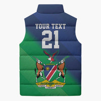 Namibia Rugby Custom Sleeveless Puffer Jacket Welwitschias African Fish Eagle - Wonder Print Shop