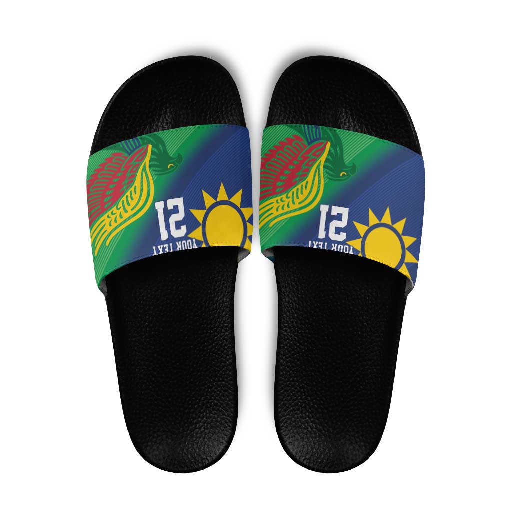 Namibia Rugby Custom Slide Sandals Welwitschias African Fish Eagle - Wonder Print Shop