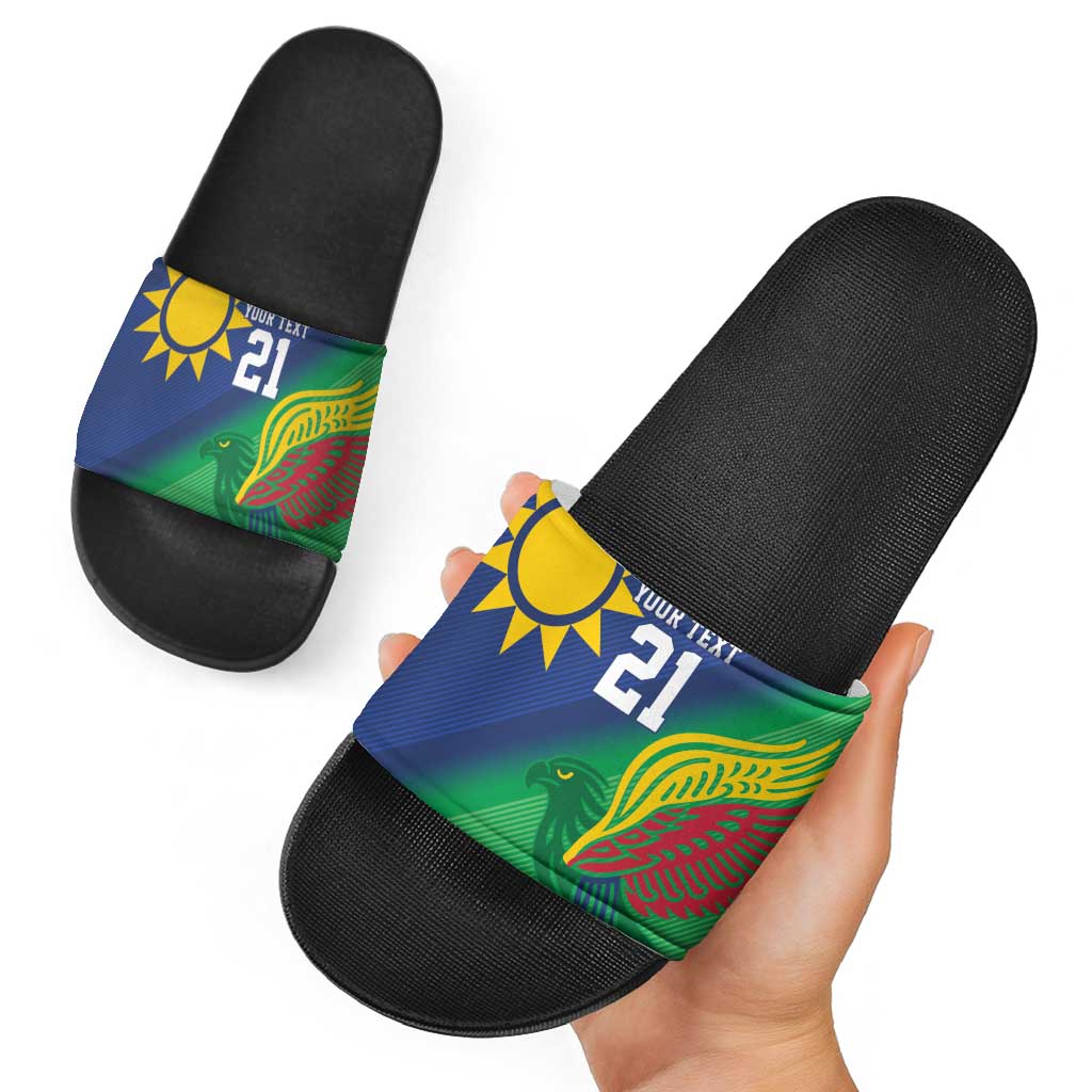 Namibia Rugby Custom Slide Sandals Welwitschias African Fish Eagle - Wonder Print Shop