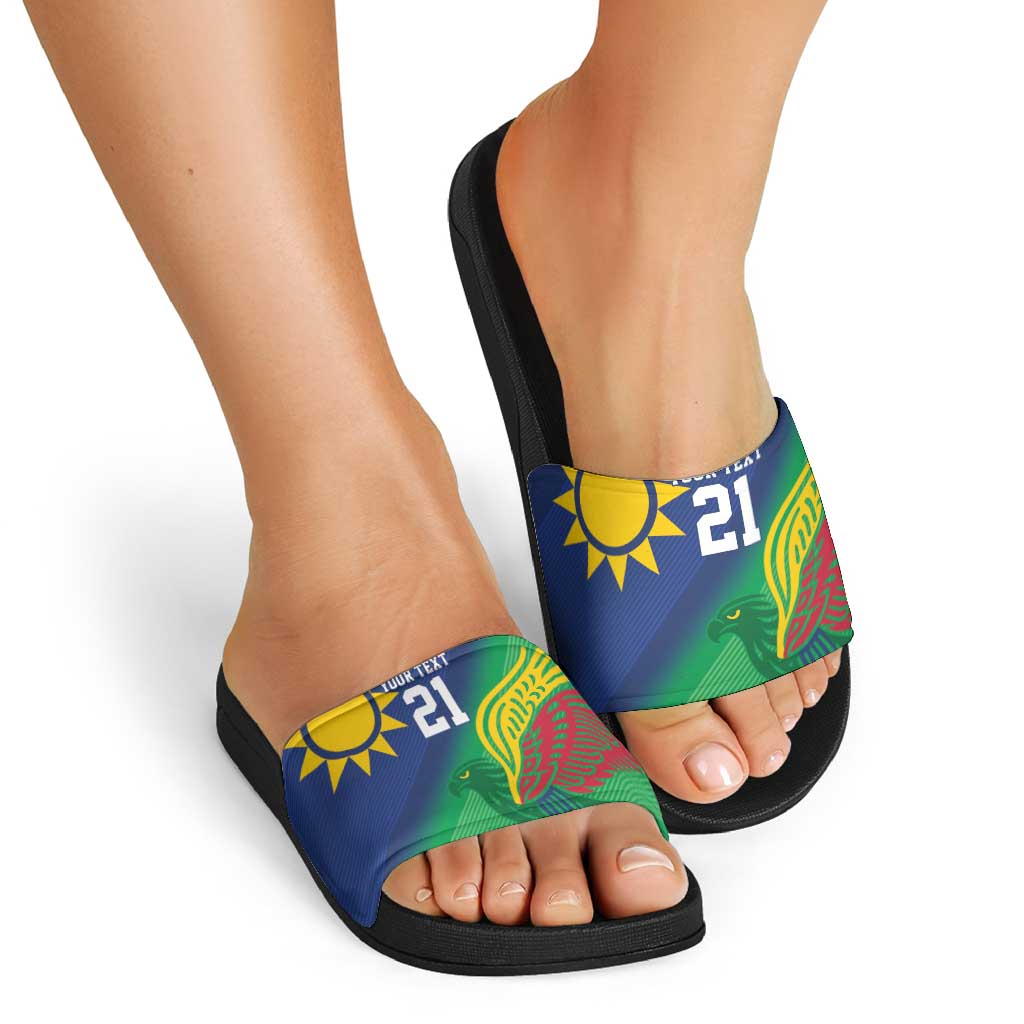 Namibia Rugby Custom Slide Sandals Welwitschias African Fish Eagle - Wonder Print Shop