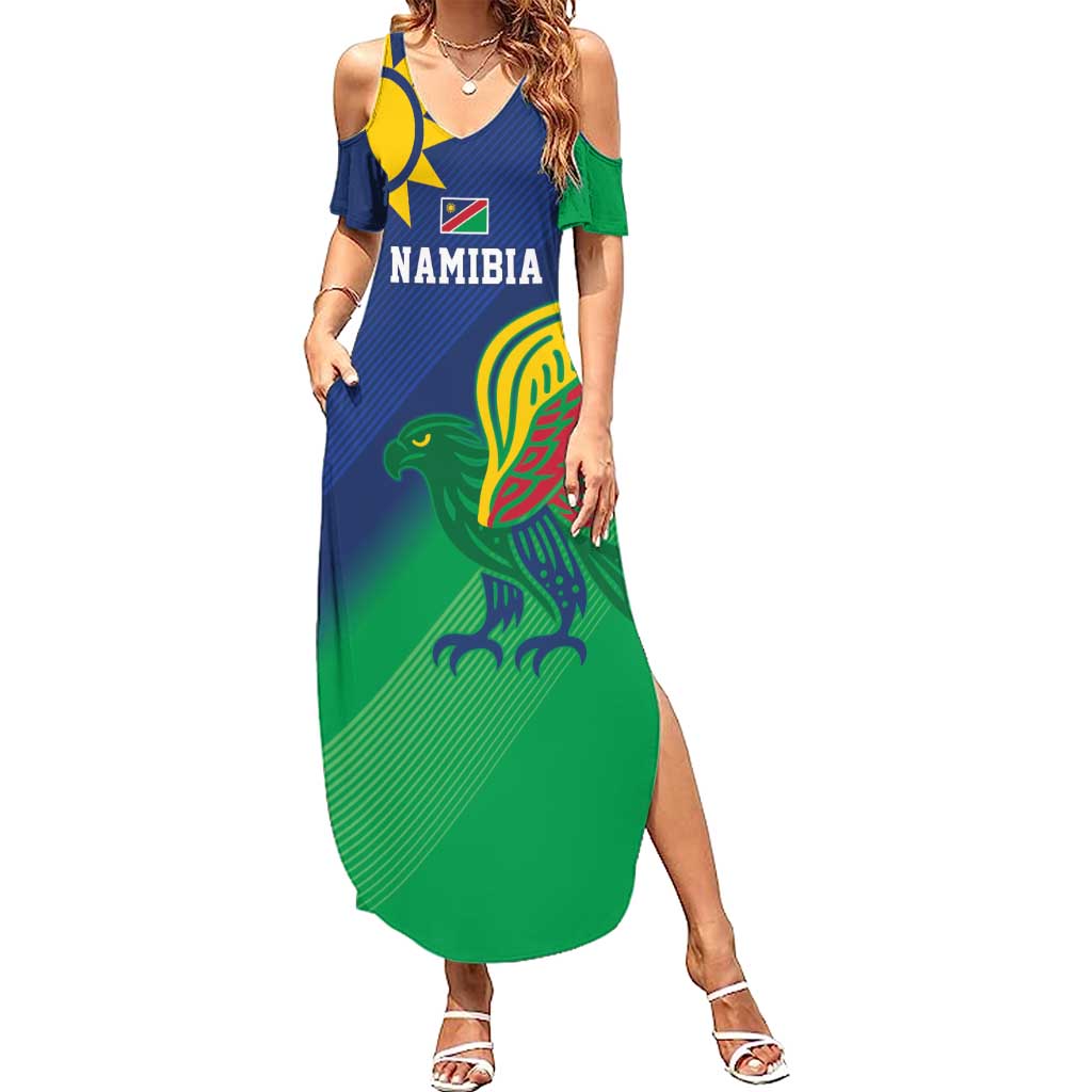 Namibia Rugby Custom Summer Maxi Dress Welwitschias African Fish Eagle - Wonder Print Shop