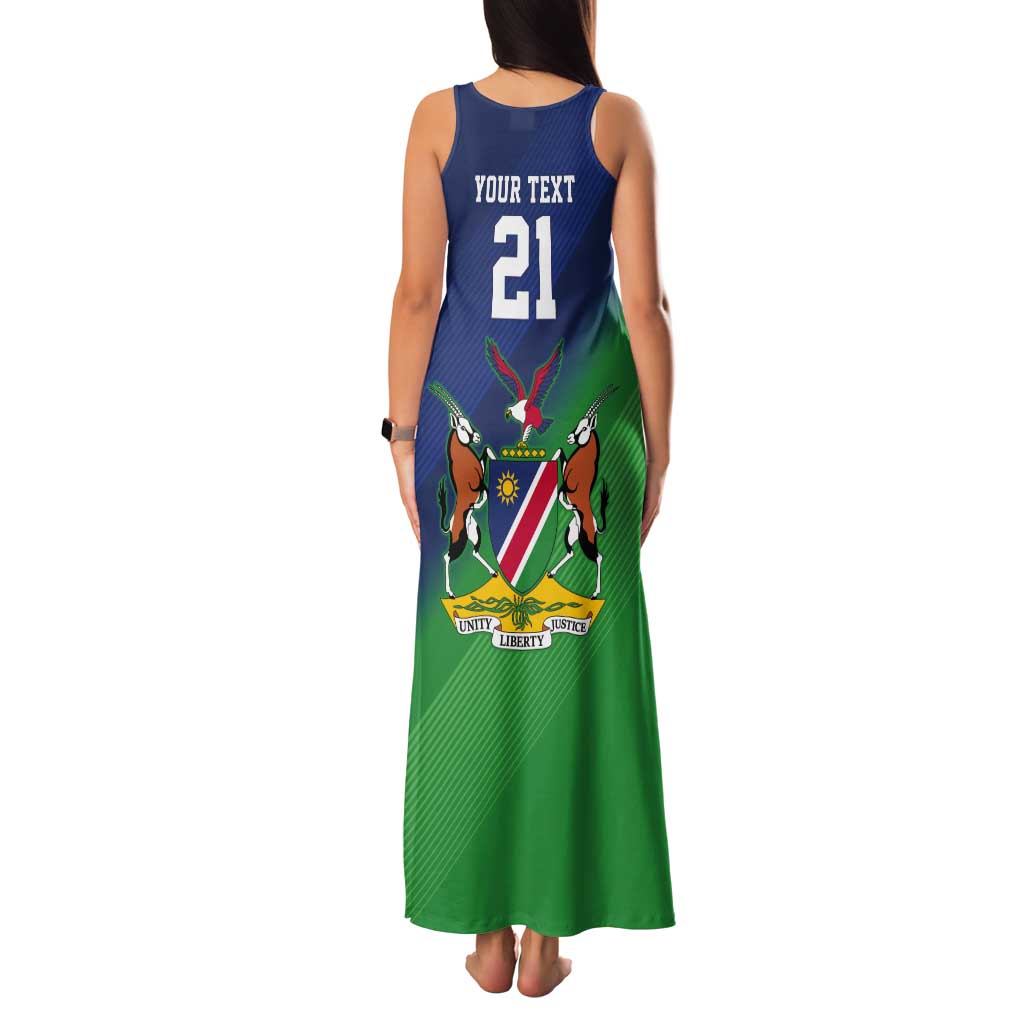 Namibia Rugby Custom Tank Maxi Dress Welwitschias African Fish Eagle - Wonder Print Shop