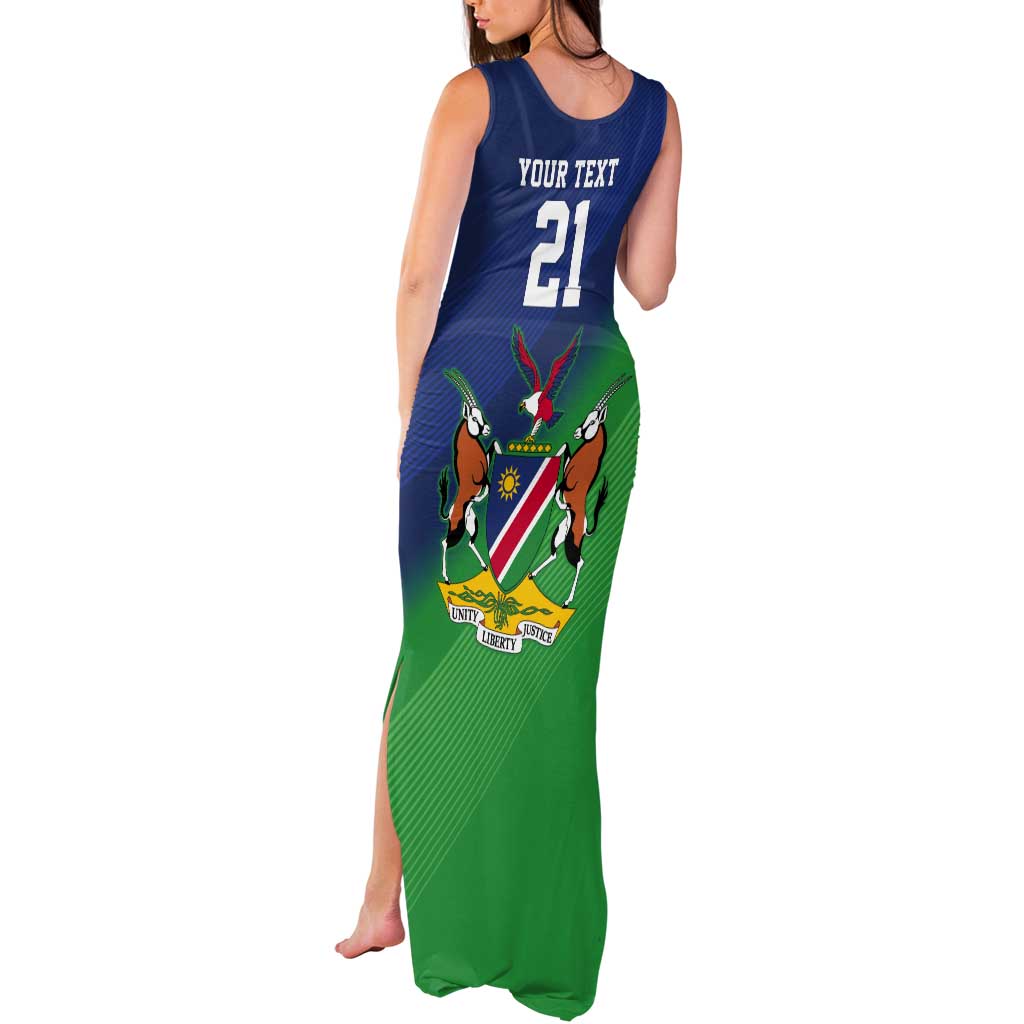 Namibia Rugby Custom Tank Maxi Dress Welwitschias African Fish Eagle - Wonder Print Shop