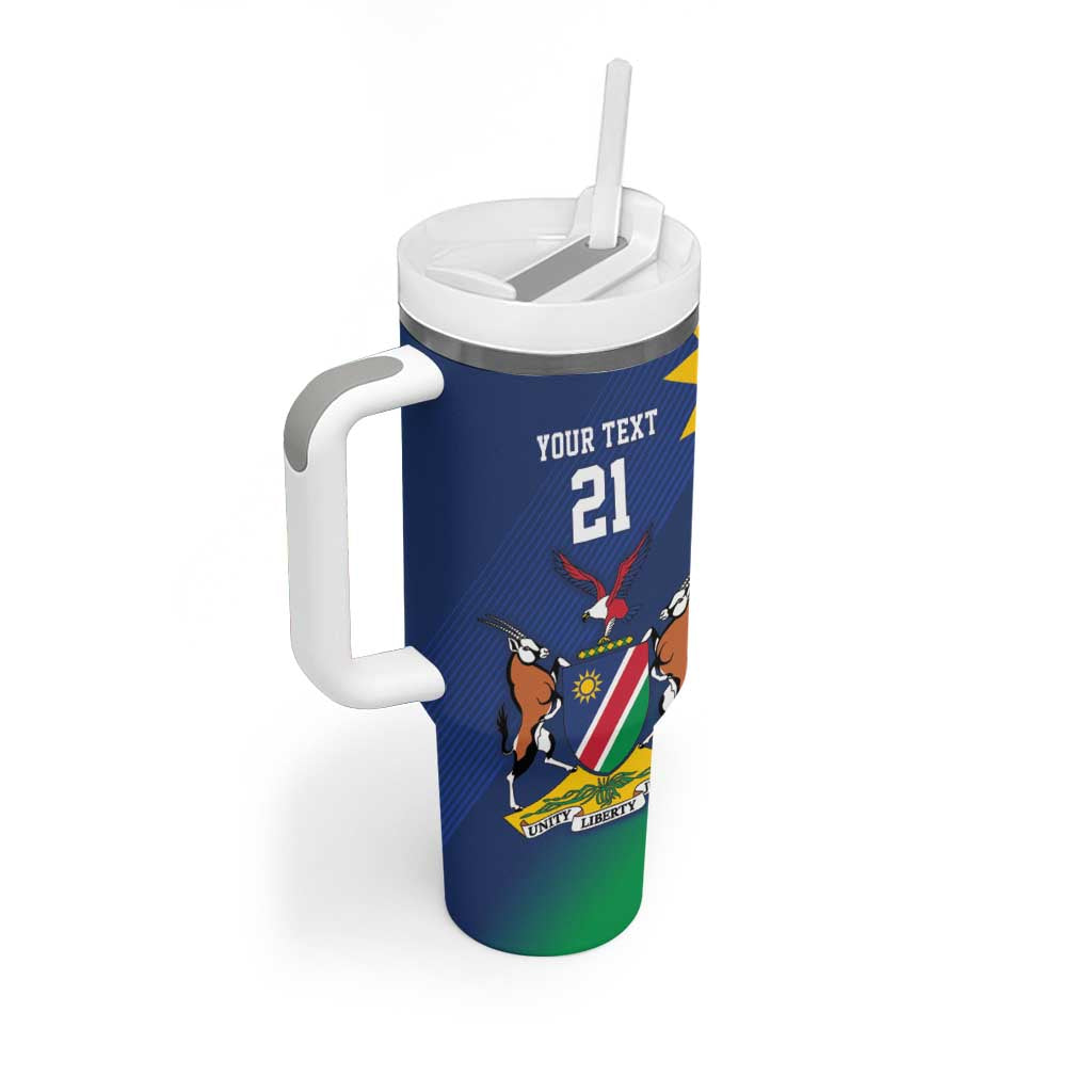 Namibia Rugby Custom Tumbler With Handle Welwitschias African Fish Eagle - Wonder Print Shop