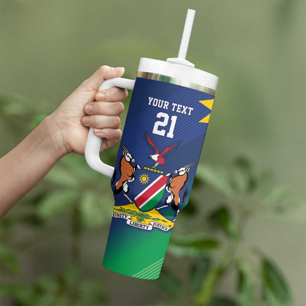 Namibia Rugby Custom Tumbler With Handle Welwitschias African Fish Eagle - Wonder Print Shop