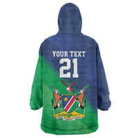 Namibia Rugby Custom Wearable Blanket Hoodie Welwitschias African Fish Eagle - Wonder Print Shop
