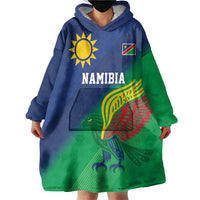 Namibia Rugby Custom Wearable Blanket Hoodie Welwitschias African Fish Eagle - Wonder Print Shop