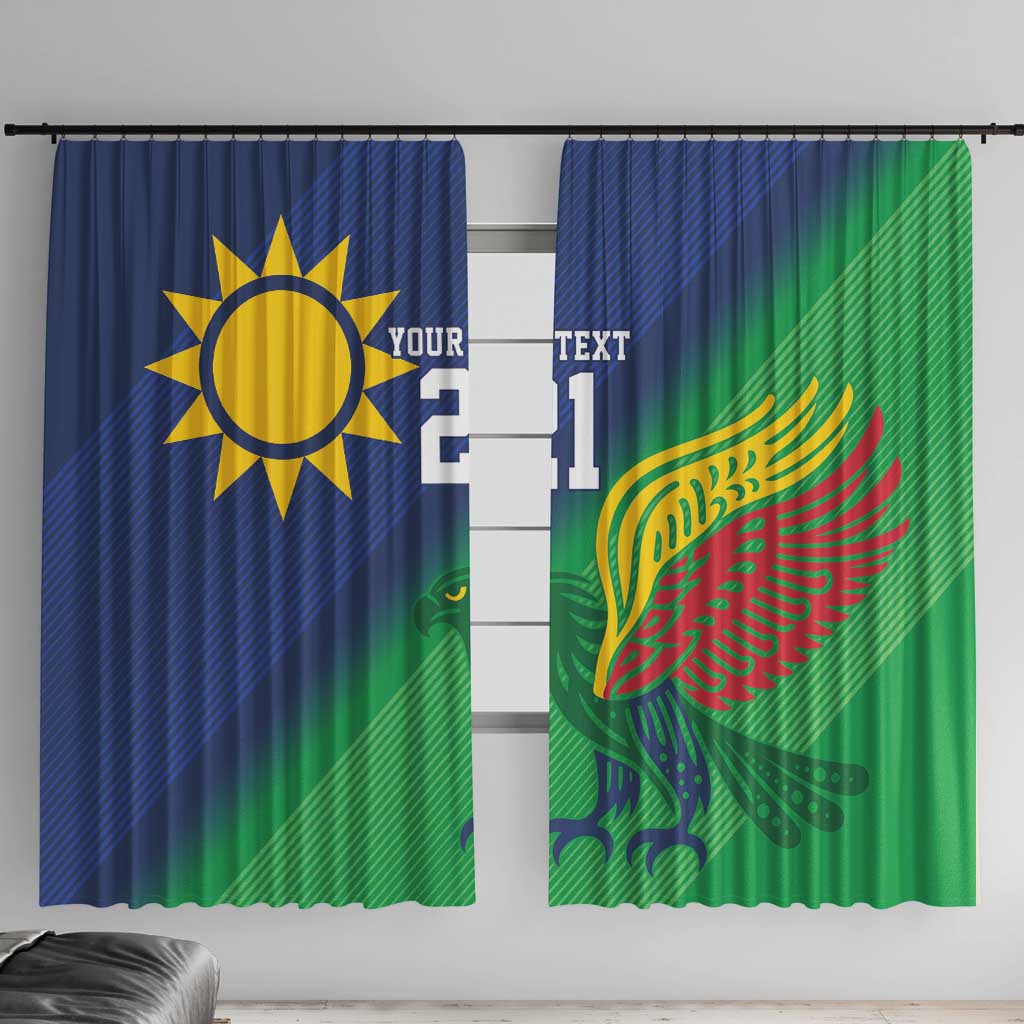 Namibia Rugby Custom Window Curtain Welwitschias African Fish Eagle - Wonder Print Shop