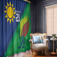 Namibia Rugby Custom Window Curtain Welwitschias African Fish Eagle - Wonder Print Shop