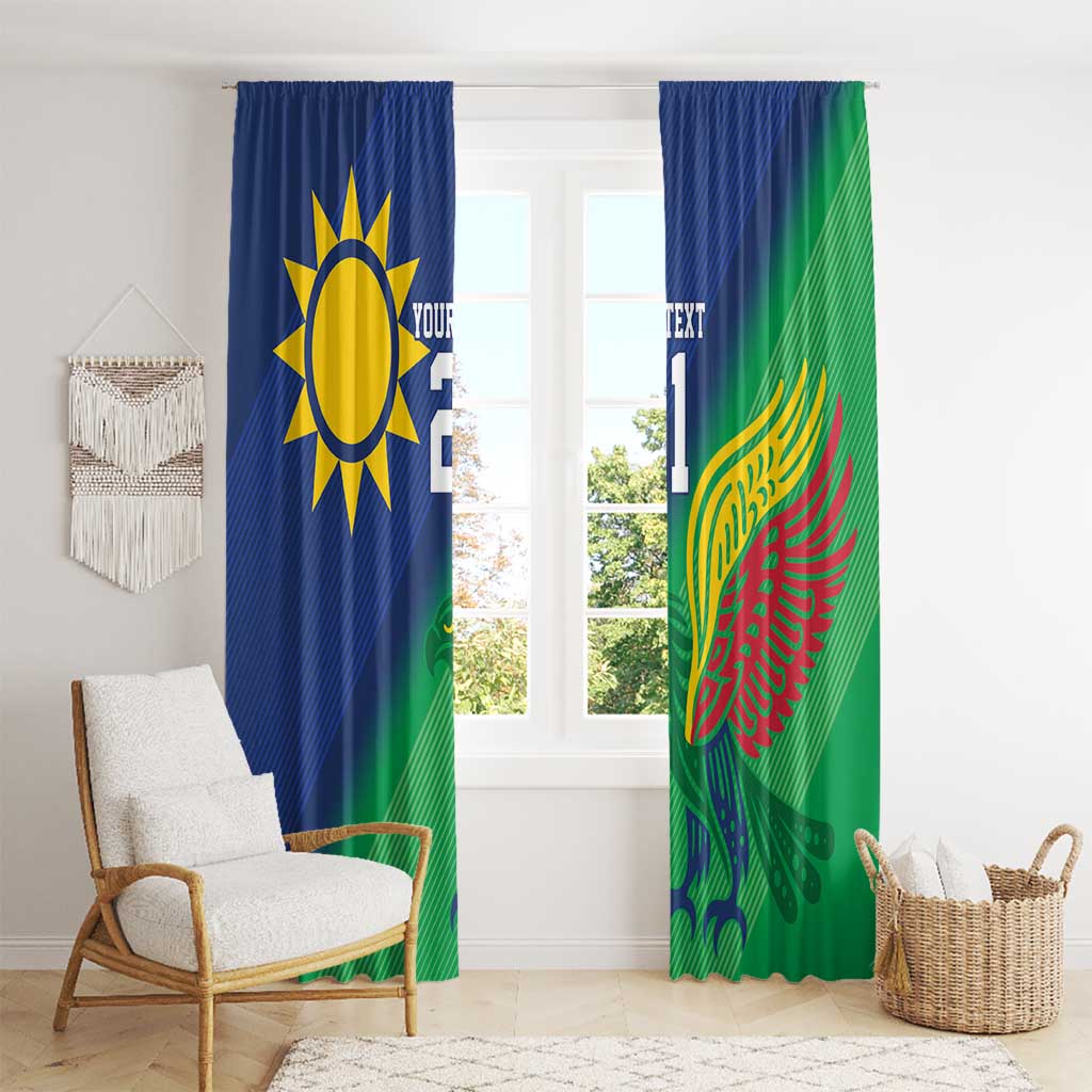 Namibia Rugby Custom Window Curtain Welwitschias African Fish Eagle - Wonder Print Shop