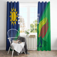 Namibia Rugby Custom Window Curtain Welwitschias African Fish Eagle - Wonder Print Shop