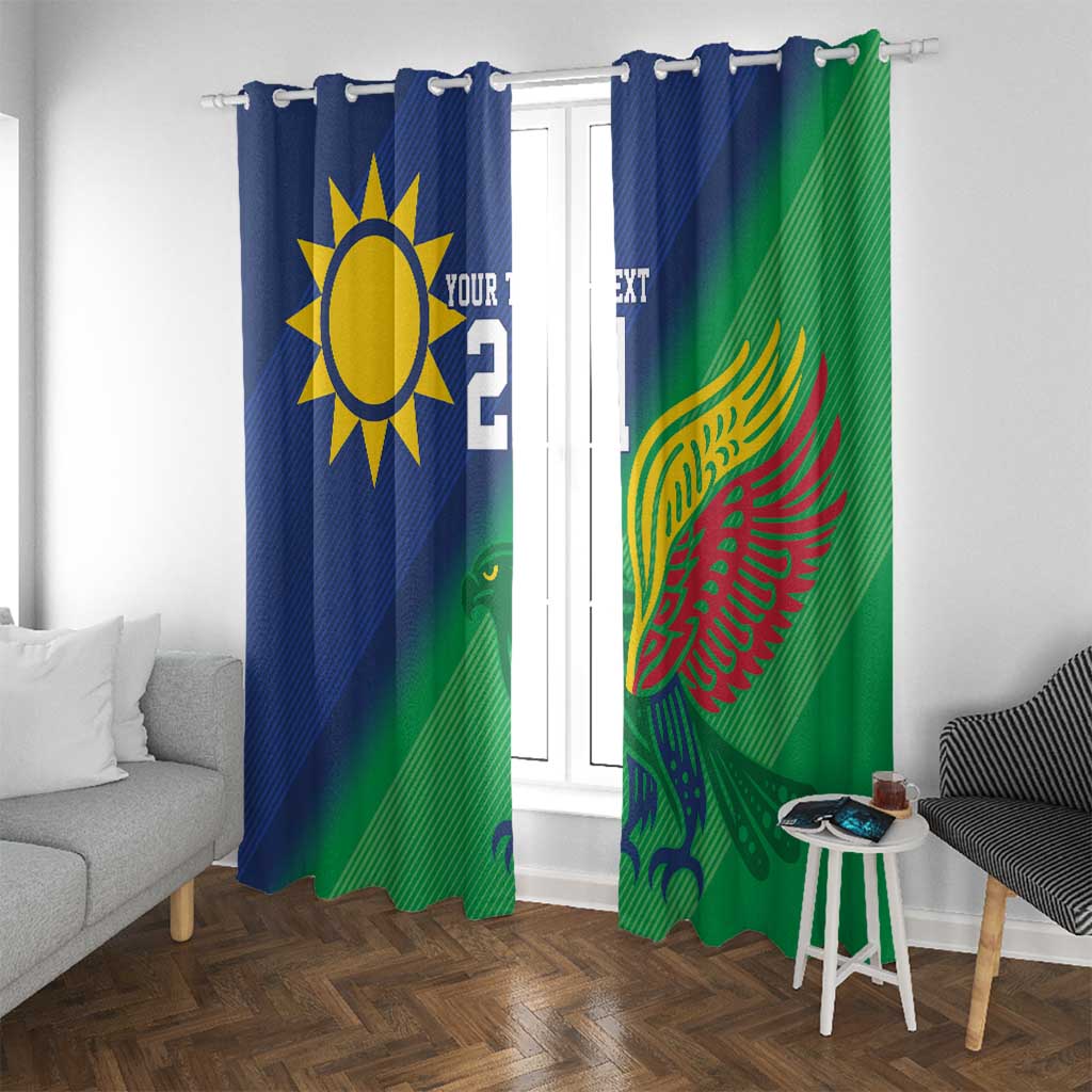 Namibia Rugby Custom Window Curtain Welwitschias African Fish Eagle - Wonder Print Shop