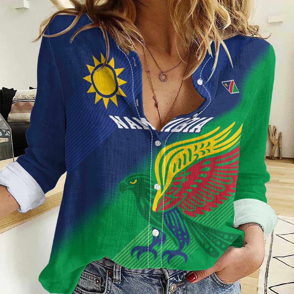 Namibia Rugby Custom Women Casual Shirt Welwitschias African Fish Eagle - Wonder Print Shop