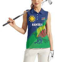 Namibia Rugby Custom Women Sleeveless Polo Shirt Welwitschias African Fish Eagle - Wonder Print Shop