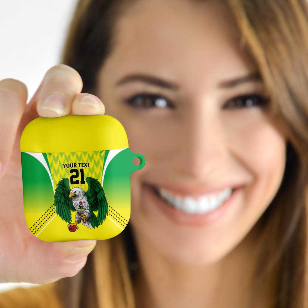 Nigeria Cricket Custom AirPods Case Najeriya Yellow Greens Eagle - Wonder Print Shop