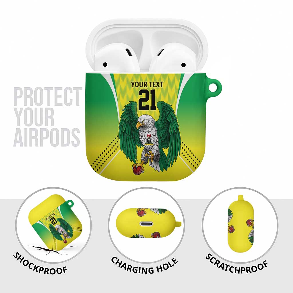 Nigeria Cricket Custom AirPods Case Najeriya Yellow Greens Eagle - Wonder Print Shop