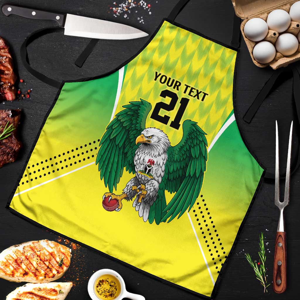 Nigeria Cricket Custom Apron Najeriya Yellow Greens Eagle - Wonder Print Shop