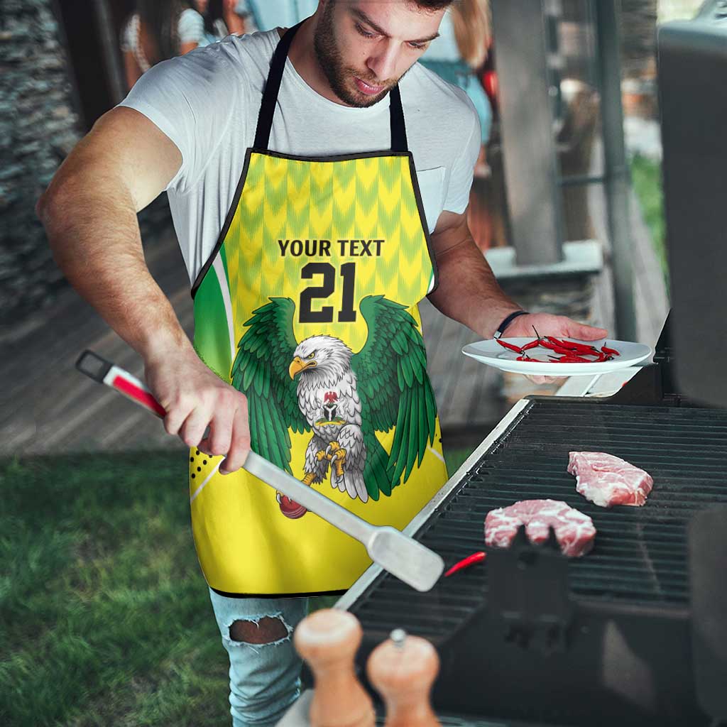 Nigeria Cricket Custom Apron Najeriya Yellow Greens Eagle - Wonder Print Shop