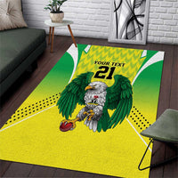 Nigeria Cricket Custom Area Rug Najeriya Yellow Greens Eagle - Wonder Print Shop