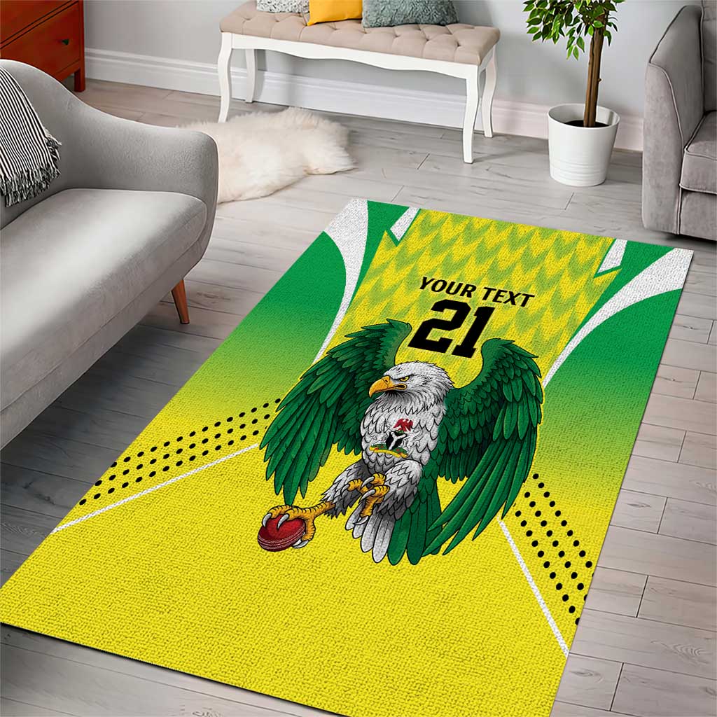 Nigeria Cricket Custom Area Rug Najeriya Yellow Greens Eagle - Wonder Print Shop
