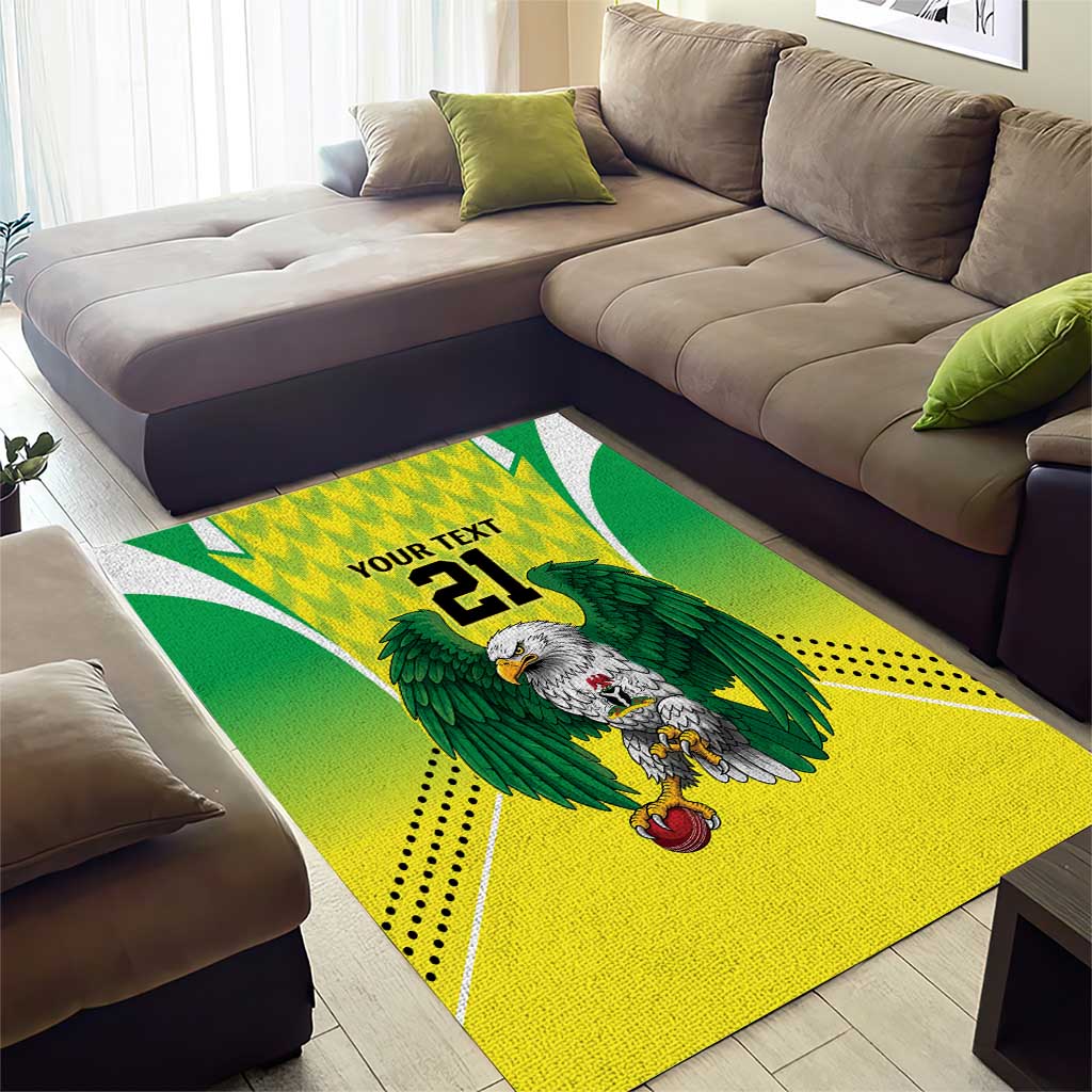 Nigeria Cricket Custom Area Rug Najeriya Yellow Greens Eagle - Wonder Print Shop