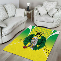 Nigeria Cricket Custom Area Rug Najeriya Yellow Greens Eagle - Wonder Print Shop